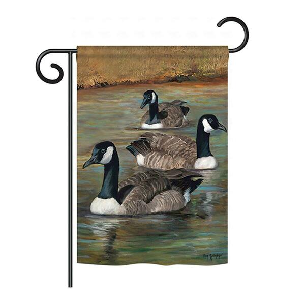 Gardencontrol Geese Garden Friends - Everyday Birds Impressions Decorative Vertical Garden Flag - 13 x 18.5 in. GA4118403